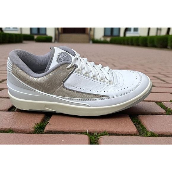 Jordan 2 Retro Low Python Sneakers Mens 12 White Cement Athletic Shoes DV9956-10 - Picture 1 of 16
